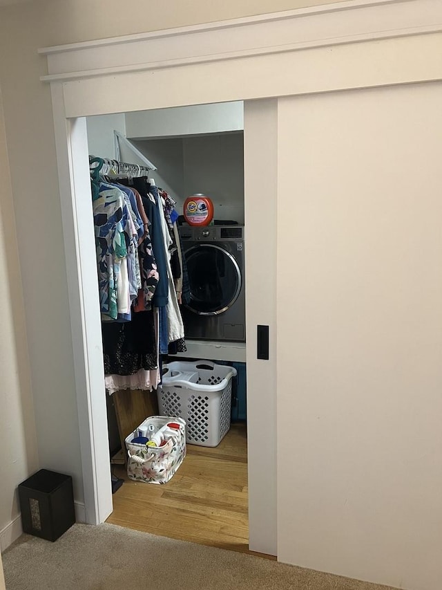 2493 W Mud Creek Rd, Mount Morris, IL 61054 - washroom with washer / dryer and carpet