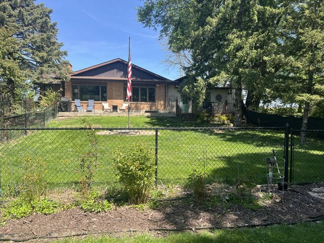 2493 W Mud Creek Rd, Mount Morris, IL 61054 - rear view of property with brick siding