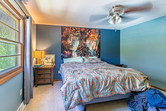 4182 Dawson Lake Rd, Poplar Grove, IL 61065 - bedroom featuring carpet floors, baseboards, and ceiling fan