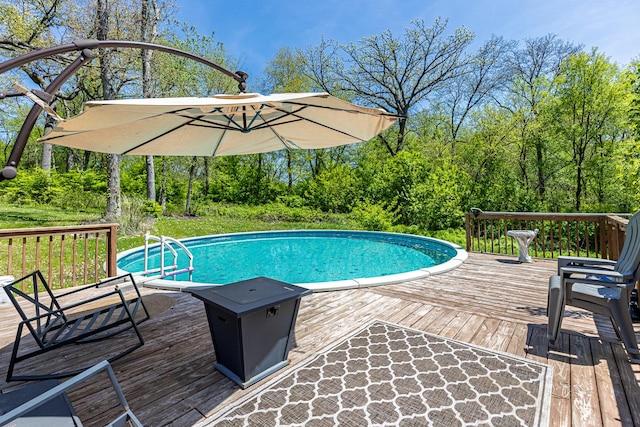 4182 Dawson Lake Rd, Poplar Grove, IL 61065 - outdoor pool featuring a deck