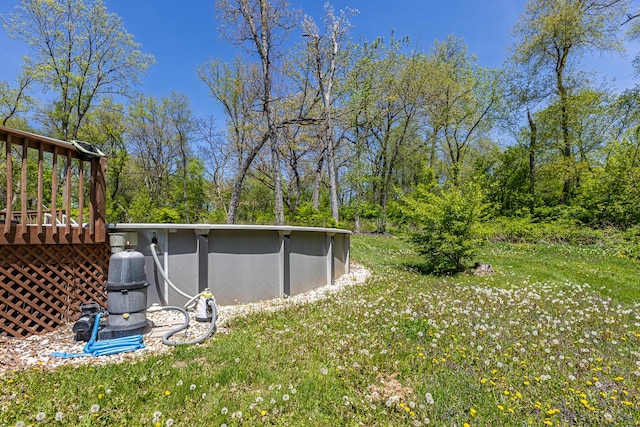 4182 Dawson Lake Rd, Poplar Grove, IL 61065 - view of yard featuring a deck and an outdoor pool