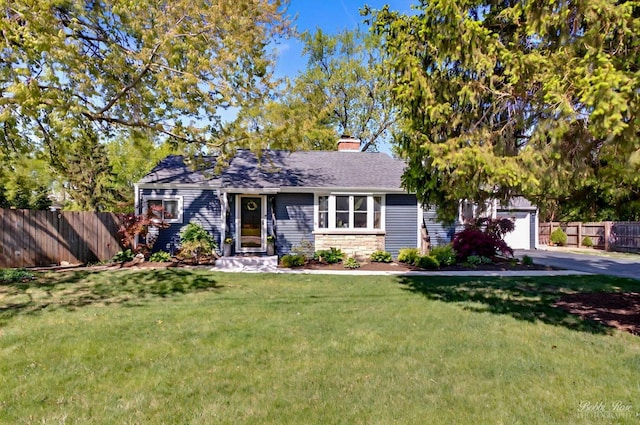 1224 S Mount Prospect Rd, Des Plaines, IL 60018 - view of front facade featuring a chimney, driveway, a garage, and a shingled roof