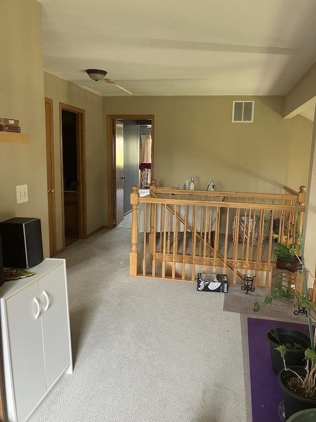 9423 Caledonia Dr, Tinley Park, IL 60487 - hallway with light carpet and an upstairs landing