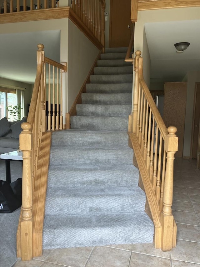 9423 Caledonia Dr, Tinley Park, IL 60487 - staircase with tile patterned flooring