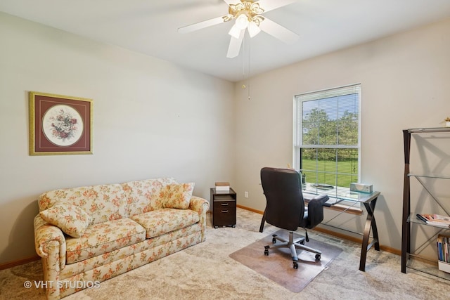 23803 E 3100 N Rd, Dwight, IL 60420 - office space featuring carpet floors, a ceiling fan, and baseboards