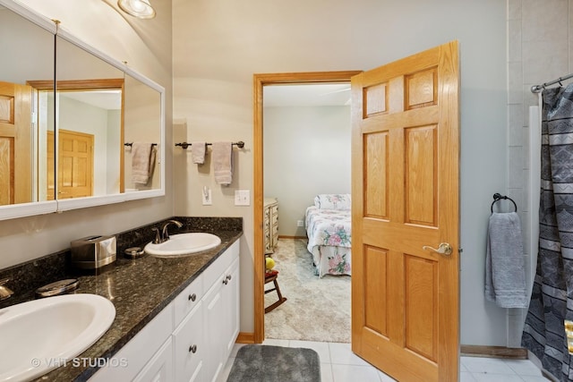 23803 E 3100 N Rd, Dwight, IL 60420 - bathroom with double vanity, ensuite bathroom, baseboards, and tile patterned flooring