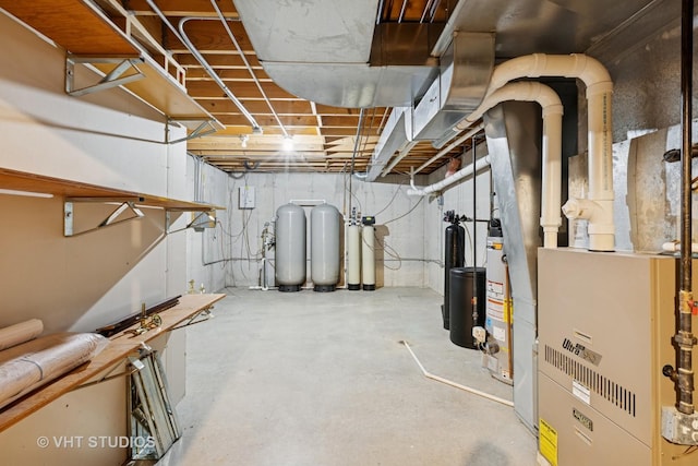 23803 E 3100 N Rd, Dwight, IL 60420 - unfinished below grade area featuring heating unit and a water softener system