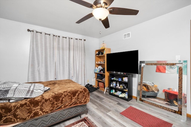 296 E Crest Ave, Bensenville, IL 60106 - bedroom with wood finished floors and ceiling fan