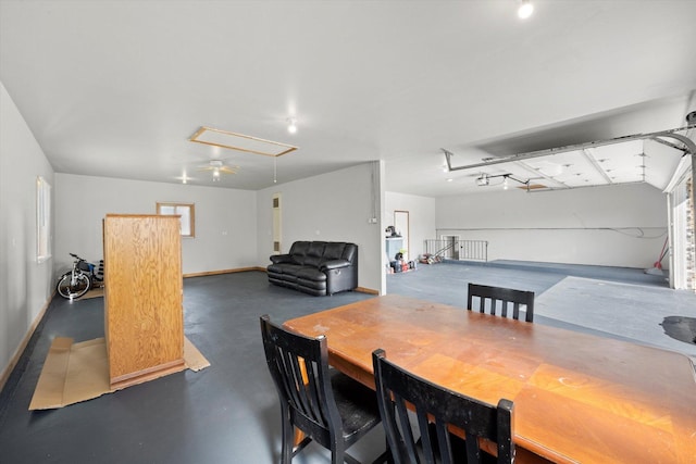 296 E Crest Ave, Bensenville, IL 60106 - dining room with attic access and concrete floors