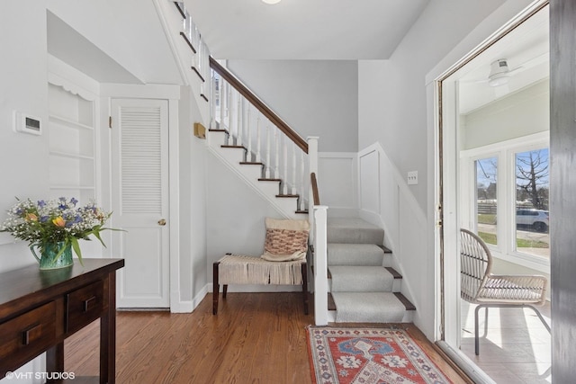 208 Fairbank Rd, Riverside, IL 60546 - foyer entrance featuring stairs and wood finished floors