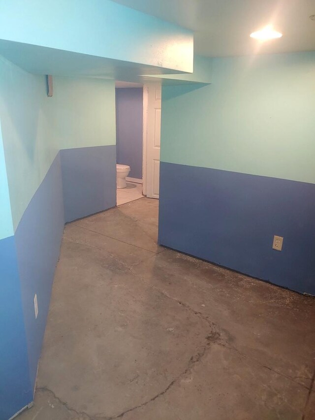 view of finished below grade area