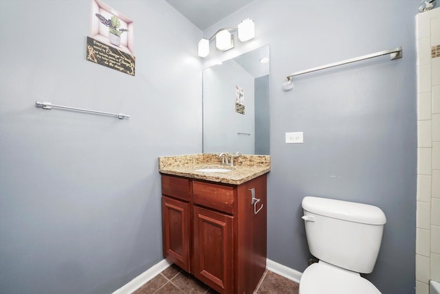 2747 Perry Rd, Flossmoor, IL 60422 - bathroom featuring toilet, baseboards, vanity, and tile patterned flooring