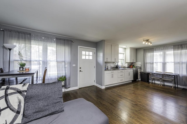 19451 W Hoag Ct, Mundelein, IL 60060 - living area with dark wood-type flooring and baseboards