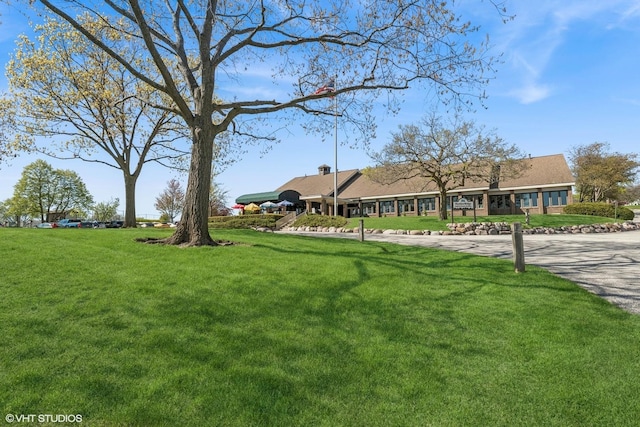 view of green lawn