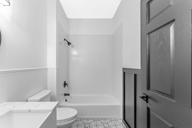 1107 S Independence Blvd Unit 1, Chicago, IL 60624 - full bath with toilet, wainscoting, tile patterned flooring, shower / tub combination, and vanity