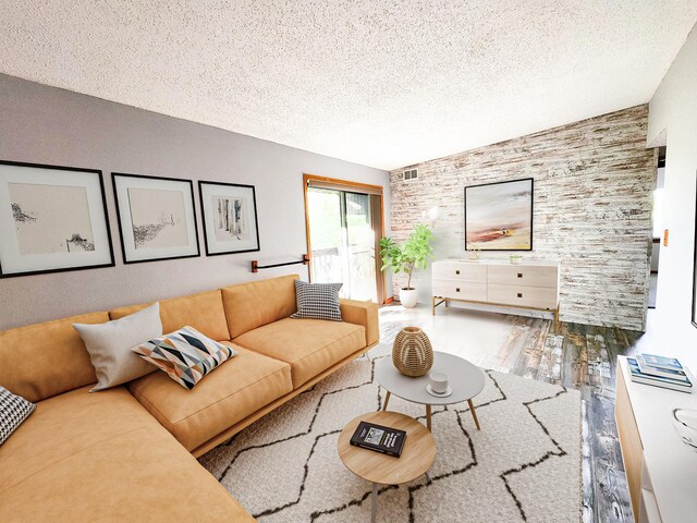 3115 Ingalls Ave Unit 3D, Joliet, IL 60435 - living area featuring a textured ceiling and wood finished floors