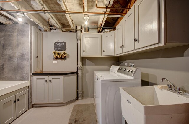 115 S Calumet Ave, Aurora, IL 60506 - laundry room with independent washer and dryer and cabinet space