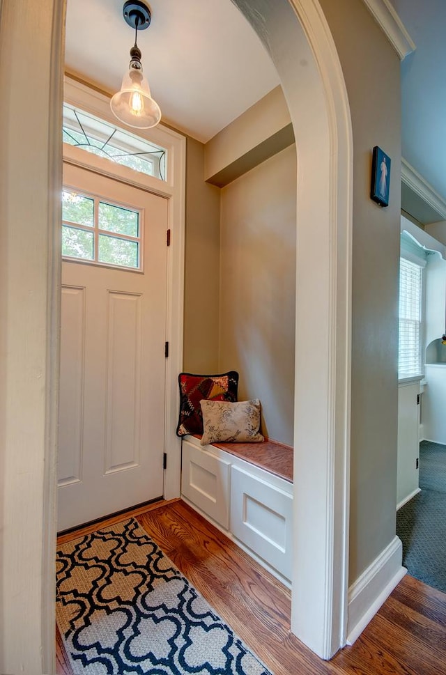 115 S Calumet Ave, Aurora, IL 60506 - entryway with arched walkways and wood finished floors