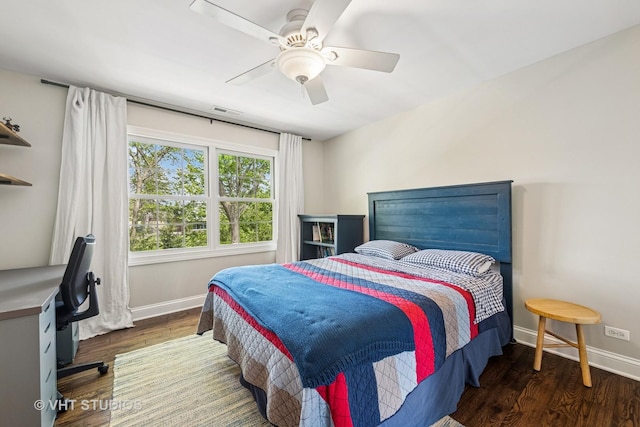 8250 Steepleside Dr, Burr Ridge, IL 60527 - bedroom with baseboards, wood finished floors, and ceiling fan