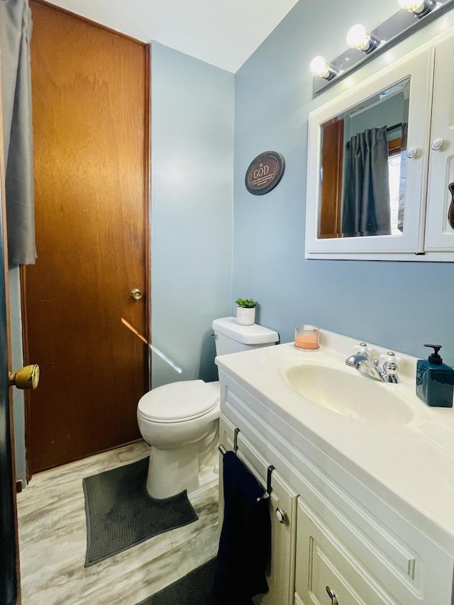 18269 W Woodland Ter, Gurnee, IL 60031 - bathroom with toilet, vanity, and wood finished floors