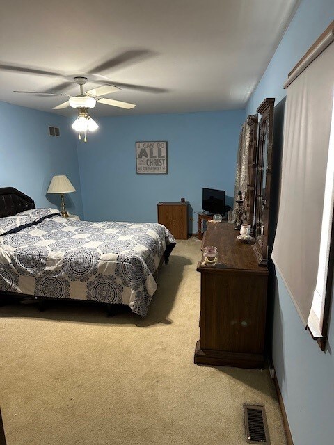 3806 Juniper Ave, Joliet, IL 60431 - bedroom featuring carpet floors and a ceiling fan
