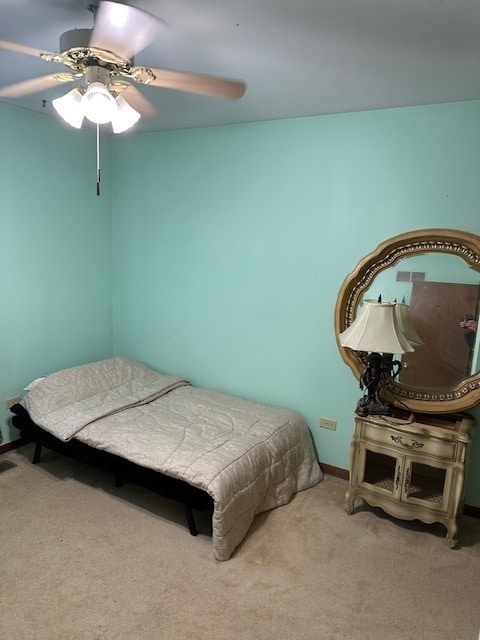 3806 Juniper Ave, Joliet, IL 60431 - bedroom with carpet, a ceiling fan, and baseboards