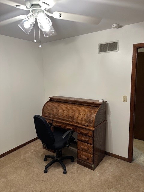 3806 Juniper Ave, Joliet, IL 60431 - office space featuring light carpet, a ceiling fan, and baseboards