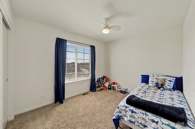 2451 Alison Ave, Pingree Grove, IL 60140 - carpeted bedroom featuring baseboards, ceiling fan, and a closet