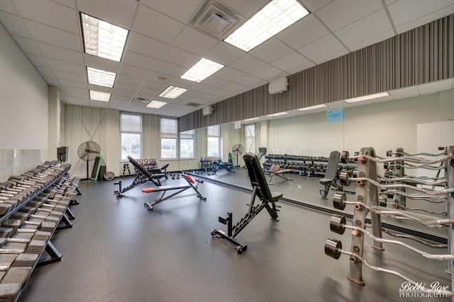 2451 Alison Ave, Pingree Grove, IL 60140 - exercise room featuring a paneled ceiling