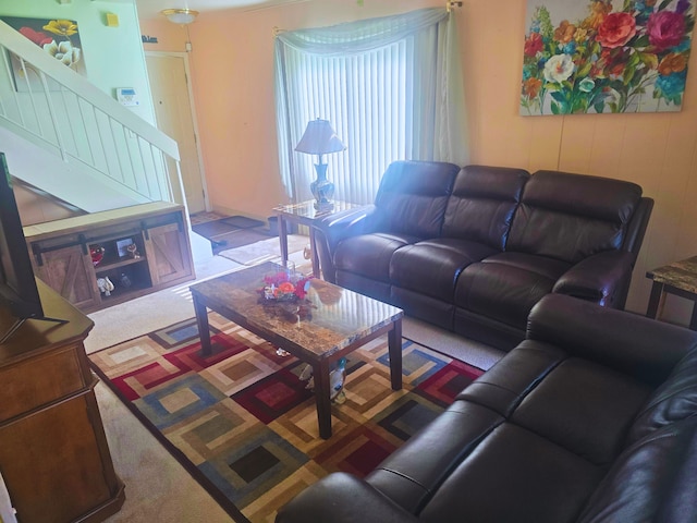 760 Mendocino Ct Unit 5, University Park, IL 60484 - carpeted living room featuring stairway