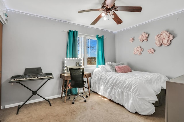 646 E Weston Ct, Round Lake Beach, IL 60073 - carpeted bedroom featuring a ceiling fan