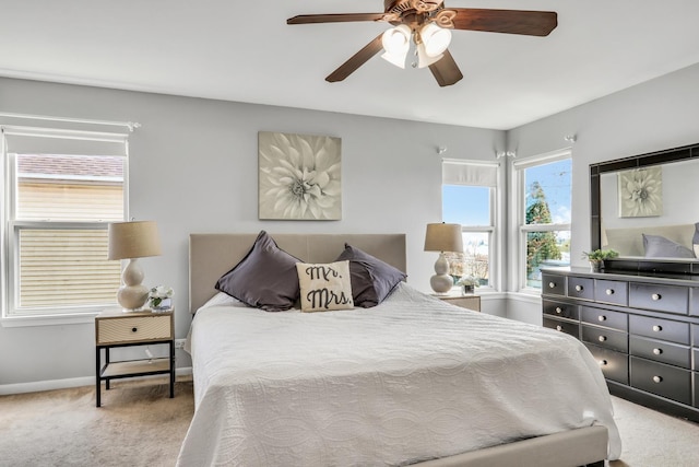 646 E Weston Ct, Round Lake Beach, IL 60073 - bedroom featuring carpet flooring, baseboards, and a ceiling fan