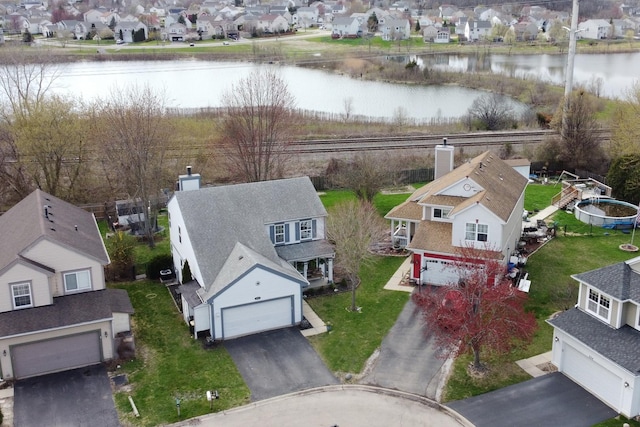 646 E Weston Ct, Round Lake Beach, IL 60073 - aerial view of residential area featuring a nearby body of water