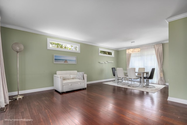 1770 Oxford Dr, Mundelein, IL 60060 - living area with crown molding, baseboards, and hardwood / wood-style floors