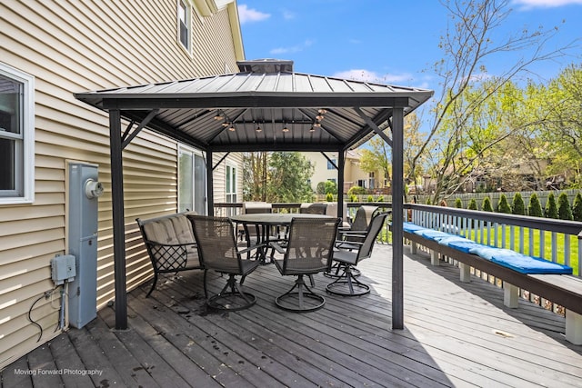 1770 Oxford Dr, Mundelein, IL 60060 - wooden deck featuring a gazebo and outdoor dining area