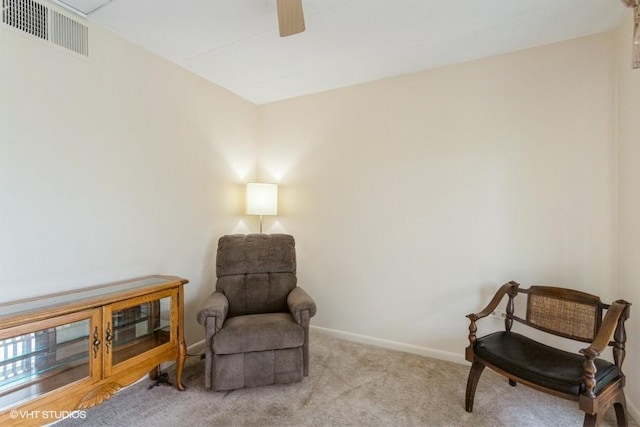 2900 Maple Ave Unit 13D, Downers Grove, IL 60515 - living area with carpet, baseboards, and ceiling fan