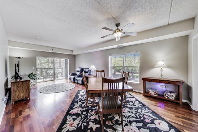 440 W Mahogany Ct Unit 209, Palatine, IL 60067 - dining area with ceiling fan, wood finished floors, and a textured ceiling