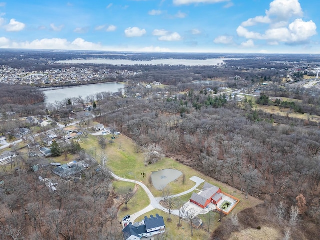 aerial overview of property's location featuring a large body of water