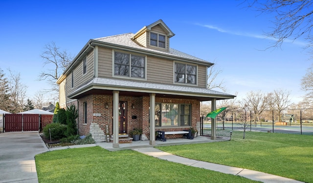 2153 W 107th Pl, Chicago, IL 60643 - traditional style home featuring a gate, brick siding, a shingled roof, and entry steps