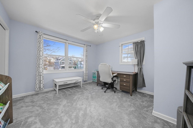 2153 W 107th Pl, Chicago, IL 60643 - carpeted office space featuring a ceiling fan and baseboards