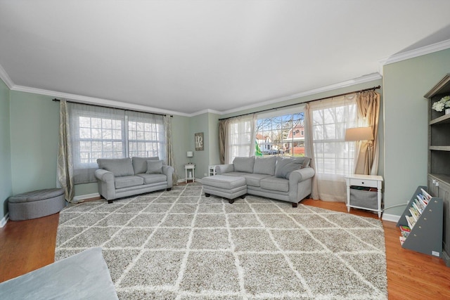 2153 W 107th Pl, Chicago, IL 60643 - living room with crown molding, wood finished floors, healthy amount of natural light, and baseboards