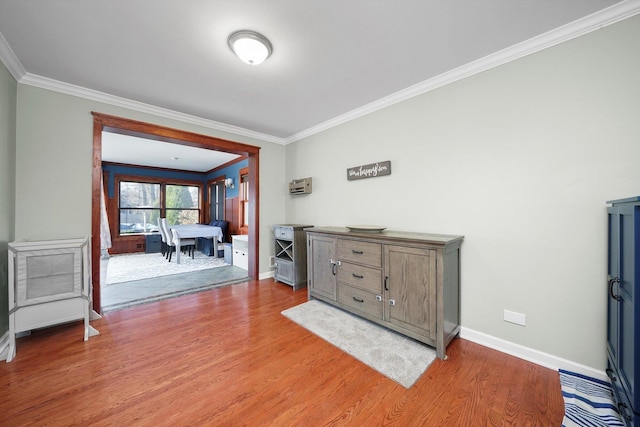 2153 W 107th Pl, Chicago, IL 60643 - corridor featuring crown molding, light wood-type flooring, and baseboards