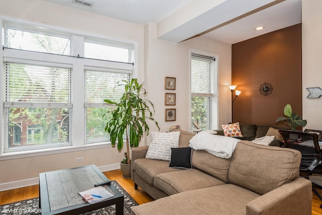 2232 W Homer St, Chicago, IL 60647 - living room with baseboards and light wood-style floors