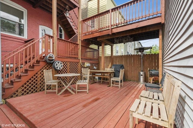 2232 W Homer St, Chicago, IL 60647 - wooden deck with stairs and area for grilling
