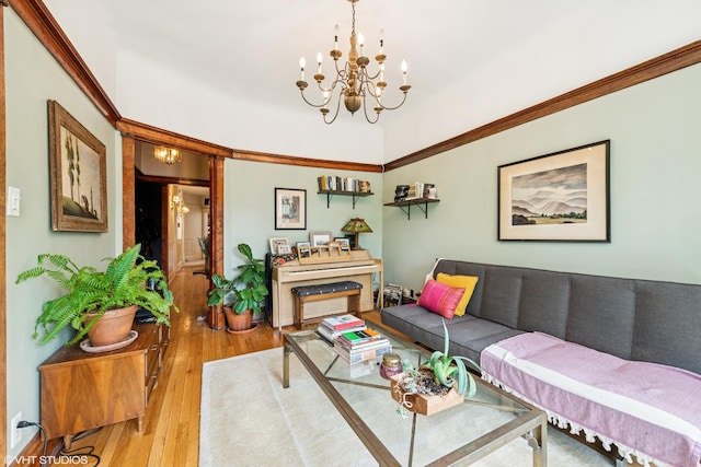 714 W Briar Pl, Chicago, IL 60657 - living room featuring a chandelier and wood finished floors