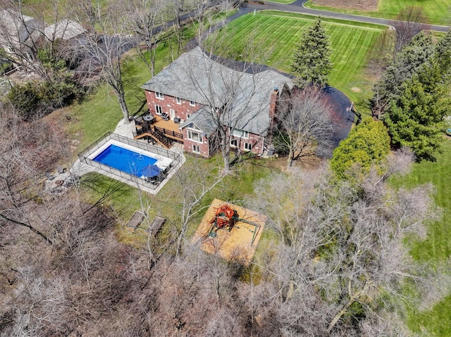 3937 Lakeview Ct, Long Grove, IL 60047 - aerial view of property and surrounding area featuring a pool area