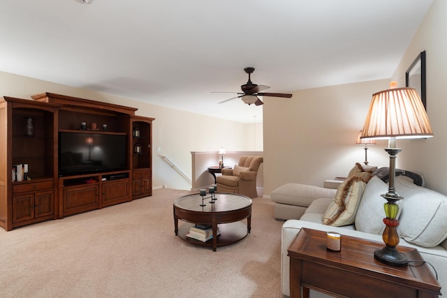 2904 Portage St, Naperville, IL 60564 - living area with light colored carpet and a ceiling fan