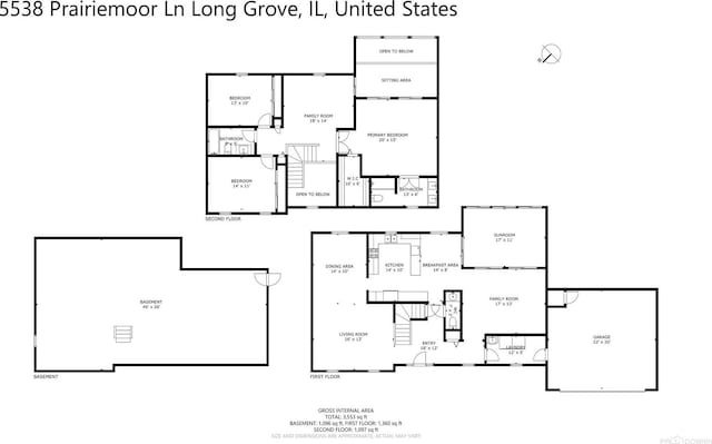 5538 Prairiemoor Ln, Long Grove, IL 60047 - property floor plan