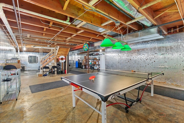 5538 Prairiemoor Ln, Long Grove, IL 60047 - game room featuring concrete floors