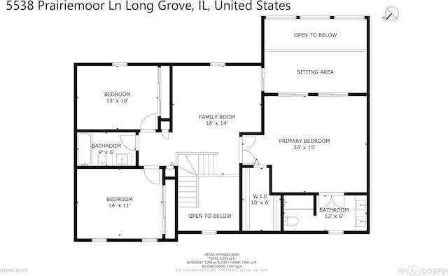 5538 Prairiemoor Ln, Long Grove, IL 60047 - property floor plan